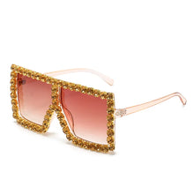 Load image into Gallery viewer, Sunglasses Women Oversized Square Diamond Fashion Rhinestone Sun Glasses Lady Luxury Brand Designer Eyewear UV400 Unisex
