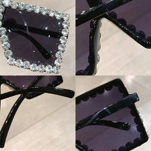 Load image into Gallery viewer, Sunglasses Women Oversized Square Diamond Fashion Rhinestone Sun Glasses Lady Luxury Brand Designer Eyewear UV400 Unisex
