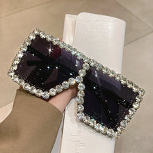 Load image into Gallery viewer, Sunglasses Women Oversized Square Diamond Fashion Rhinestone Sun Glasses Lady Luxury Brand Designer Eyewear UV400 Unisex
