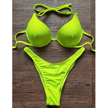 Load image into Gallery viewer, Biquinis 2024 Sexy Girl Brazilian Beachwear Push Up Bikinis Set Women Underwire Swimwear Female High Cut Swimsuits
