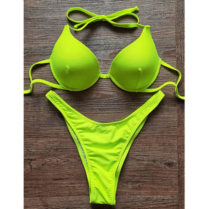 Biquinis 2024 Sexy Girl Brazilian Beachwear Push Up Bikinis Set Women Underwire Swimwear Female High Cut Swimsuits