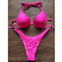 Load image into Gallery viewer, Biquinis 2024 Sexy Girl Brazilian Beachwear Push Up Bikinis Set Women Underwire Swimwear Female High Cut Swimsuits
