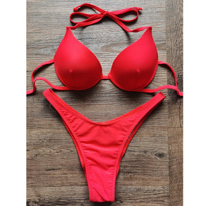 Biquinis 2024 Sexy Girl Brazilian Beachwear Push Up Bikinis Set Women Underwire Swimwear Female High Cut Swimsuits