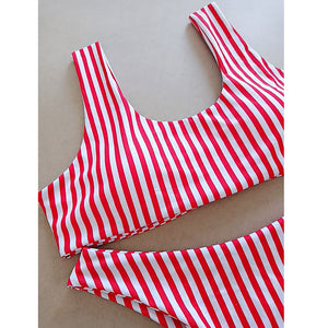 Striped Bikini Set Women Bathing Suit