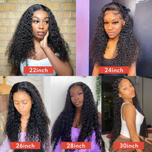 Load image into Gallery viewer, Transparent Kinky Curly Lace Front Deep Wave Brazilian Human Hair Wig
