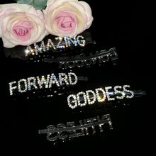 Load image into Gallery viewer, Original Word Hairclips Crystal Letters Bobby Pins Hair Accessories
