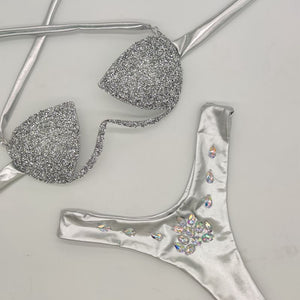 Glitter Bra Rhinestone Bikini Set