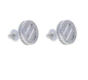 Iced Out Bling Cubic Zircoina Round Heart Shaped Earrings