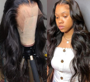 Body Wave Lace Front Brazilian Human Hair Natural Remy Water Wave Wig