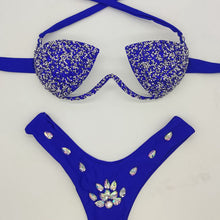 Load image into Gallery viewer, Glitter Bra Rhinestone Bikini Set
