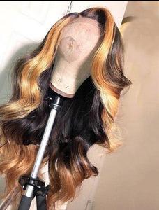 Peruvian Transparent Ombre or Natural Colored Human Hair Body Wave Lace Front Wig