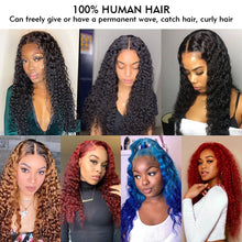 Load image into Gallery viewer, Brazilian Water Curly Deep Wave Transparent Lace Frontal Human Hair Wig
