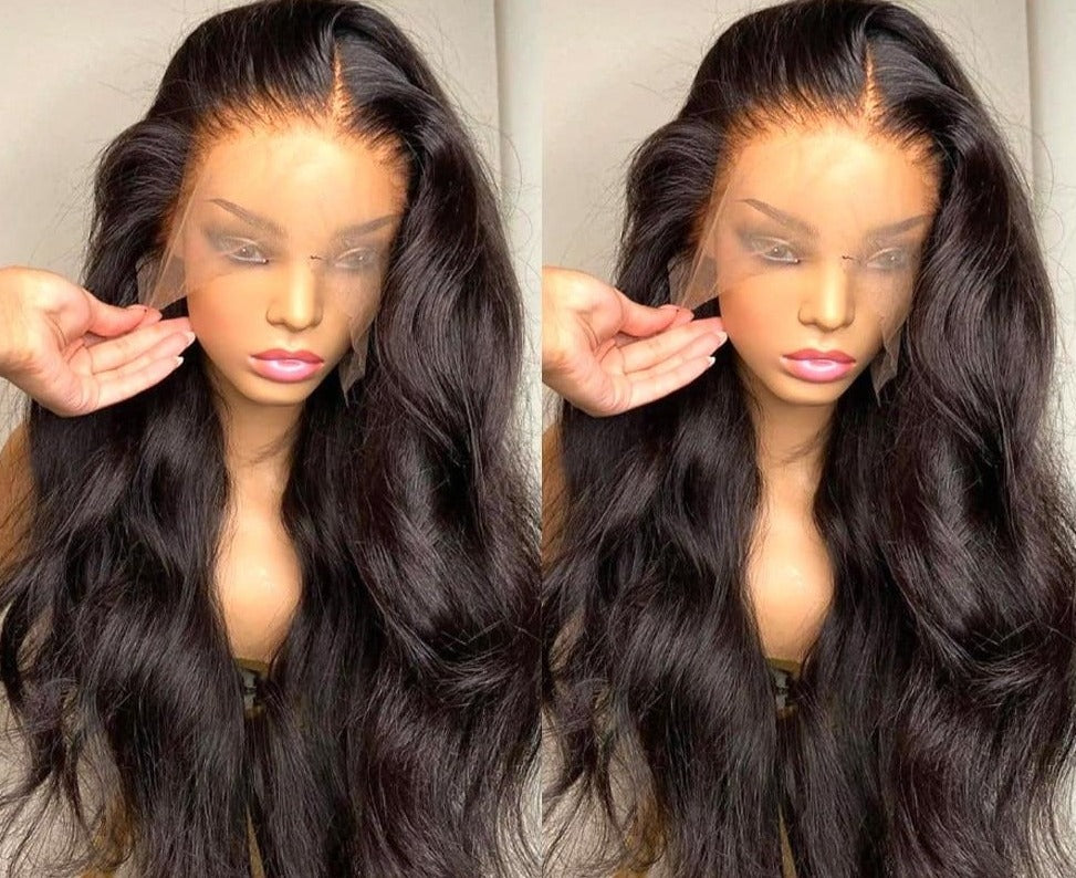 Lace Front Human Hair Wigs Brazilian Body Wave HD Transparent 30 Inch Pre Plucked 13x4, 4x4