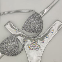 Load image into Gallery viewer, Glitter Bra Rhinestone Bikini Set
