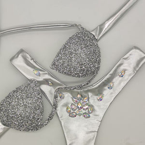 Glitter Bra Rhinestone Bikini Set