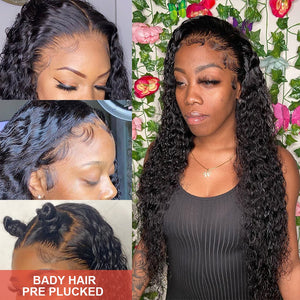 Transparent Kinky Curly Lace Front Deep Wave Brazilian Human Hair Wig