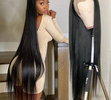 Load image into Gallery viewer, 30 Inch Straight Transparent Lace Frontal Human Hair Bone Straight Wig
