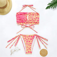 Load image into Gallery viewer, Sexy Tie-dyed Bikini Bandeau Bathing Suit Side Swimwear Triangle Suit Swimsuit Sexy Thong
