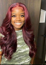 Load image into Gallery viewer, Peruvian Transparent Ombre or Natural Colored Human Hair Body Wave Lace Front Wig
