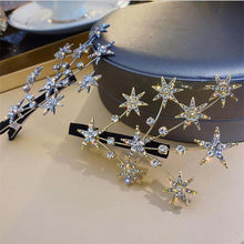 Load image into Gallery viewer, Luxury Elegant Shining Full Stars Silver Gold Hair Clips Ornament Headband Hairpin Fashion Accessories
