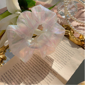 IslandGirl Shiny Mesh Scrunchies Rope Transparent Tulle Organza Hair Bands