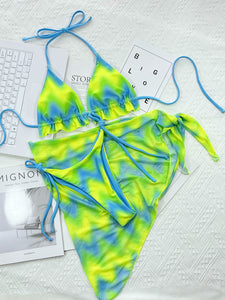 Bikini Tie Dye Swimsuit New Three Piece Set Ladies Split Swimwear