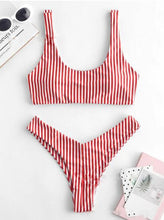 Load image into Gallery viewer, Striped Bikini Set Women Bathing Suit
