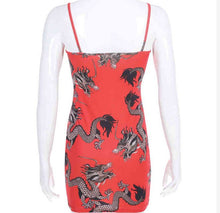 Load image into Gallery viewer, One-shoulder dragon print backless casual nightclub strap skirt dress
