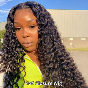 360 Lace Frontal Water Wave Deep Curly Virgin Brazilian Wig