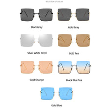 Load image into Gallery viewer, Metal Semi-rimless Sunglasses Retro Oversized Square Sun Glasses Fashion Half Metal Frame Streetwear Eyewear
