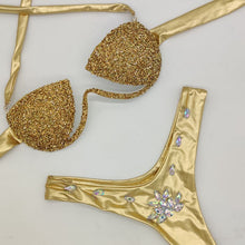 Load image into Gallery viewer, Glitter Bra Rhinestone Bikini Set
