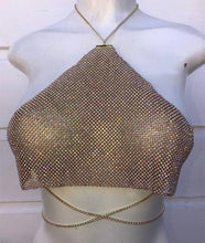 Load image into Gallery viewer, Sexy IslandGirl Halter Metal Chain Diamond Sparkling Bling Bralette Crop Tank Tops
