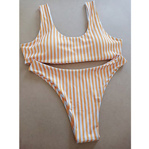 Striped Bikini Set Women Bathing Suit