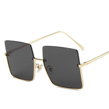 Load image into Gallery viewer, Metal Semi-rimless Sunglasses Retro Oversized Square Sun Glasses Fashion Half Metal Frame Streetwear Eyewear
