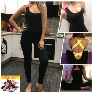 Workout Tracksuit One Piece Sport Clothing Backless Sport Suit Running Tight Dance Sportswear Gym Yoga Women Set