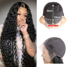 Load image into Gallery viewer, Ocean Water Wave Transparent Human Hair Wet and Wavy Lace Front Wig
