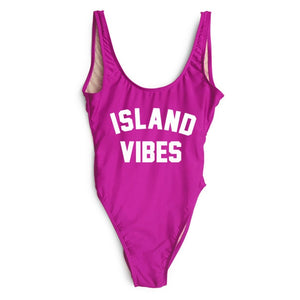 ISLAND VIBES Print High Cut Low Back Bathing Suits