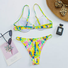 Load image into Gallery viewer, Bikini Sexy Backless Lace-Up Swimsuit Multicolor Printed Swimwear
