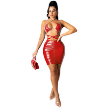 Load image into Gallery viewer, Exclusive Walk Thru Lace Up Hollow Out Halter Dress
