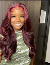 Load image into Gallery viewer, Peruvian Transparent Ombre or Natural Colored Human Hair Body Wave Lace Front Wig
