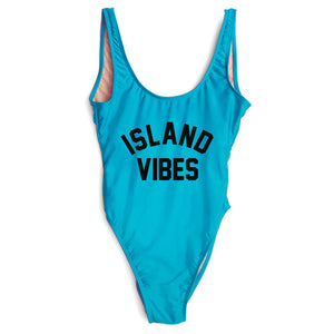 ISLAND VIBES Print High Cut Low Back Bathing Suits