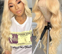 Load image into Gallery viewer, Virgin Peruvian Purple/Blonde/Natural Colored Transparent Lace Body Wave Wigs
