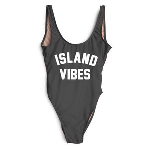 ISLAND VIBES Print High Cut Low Back Bathing Suits