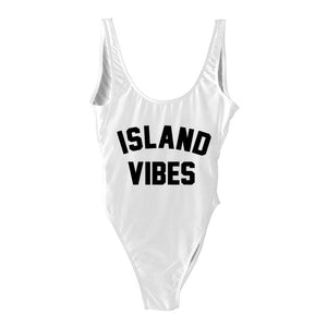 ISLAND VIBES Print High Cut Low Back Bathing Suits