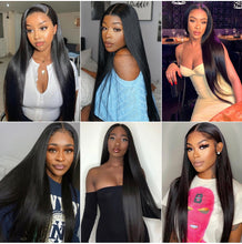 Load image into Gallery viewer, 360, 13x4, 4x4 Lace Front Virgin Human Hair Wigs 28 30 Inch Straight Glueless Frontal 180% Density
