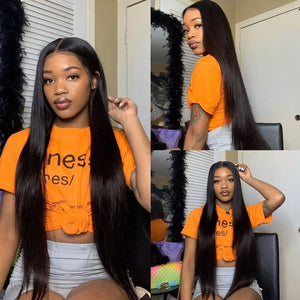 32 inches Straight Brazilian Remy Lace Front Human Hair Wig