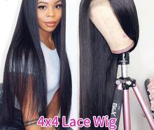 Load image into Gallery viewer, 360, 13x4, 4x4 Lace Front Virgin Human Hair Wigs 28 30 Inch Straight Glueless Frontal 180% Density
