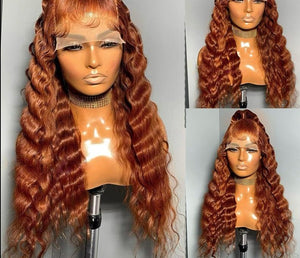 Brazilian Light Brown Remy Deep Wave Ombre Human Hair Wig