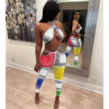 Load image into Gallery viewer, Street Sexy Bandana Print Criss-Cross Halter Crop Top and Pant Suits 2 Piece Set
