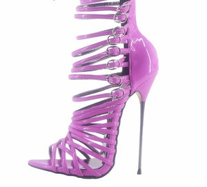 Purple Extreme Ultra Thin Sexy Pointed Toe High Heels